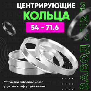 Центровочные кольца для дисков 54 - 71.6 (алюминиевые) 4шт. переходные центрирующие проставочные супинаторы на ступицу
