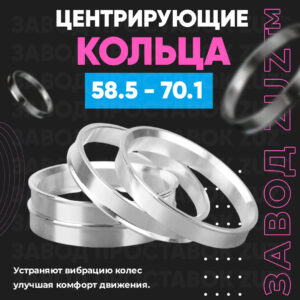 Центровочные кольца для дисков 58.5 - 70.1 (алюминиевые) 4шт. переходные центрирующие проставочные супинаторы на ступицу