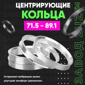 Центровочные кольца для дисков 71.5 - 89.1 (алюминиевые) 4шт. переходные центрирующие проставочные супинаторы на ступицу